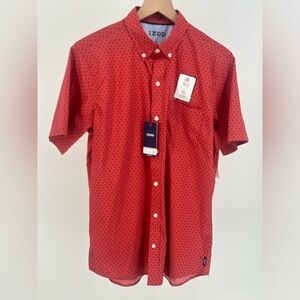 "NWT" Men's IZOD Cool‎ FX Stretch Anchor Short Sleeve Athletic Fit Shirt- Medium